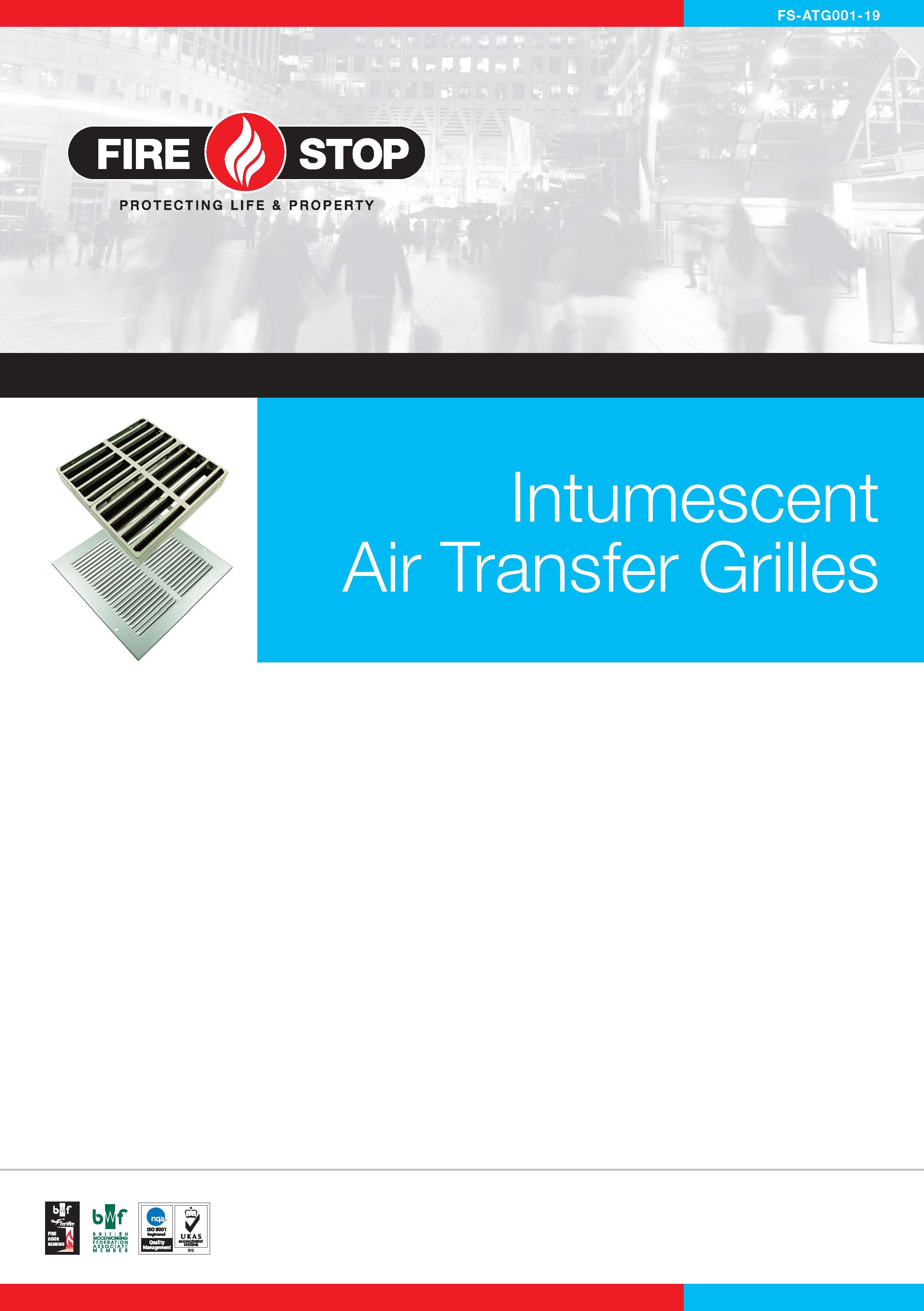 Firestop Intumescent Air Transfer Grilles brochure front page